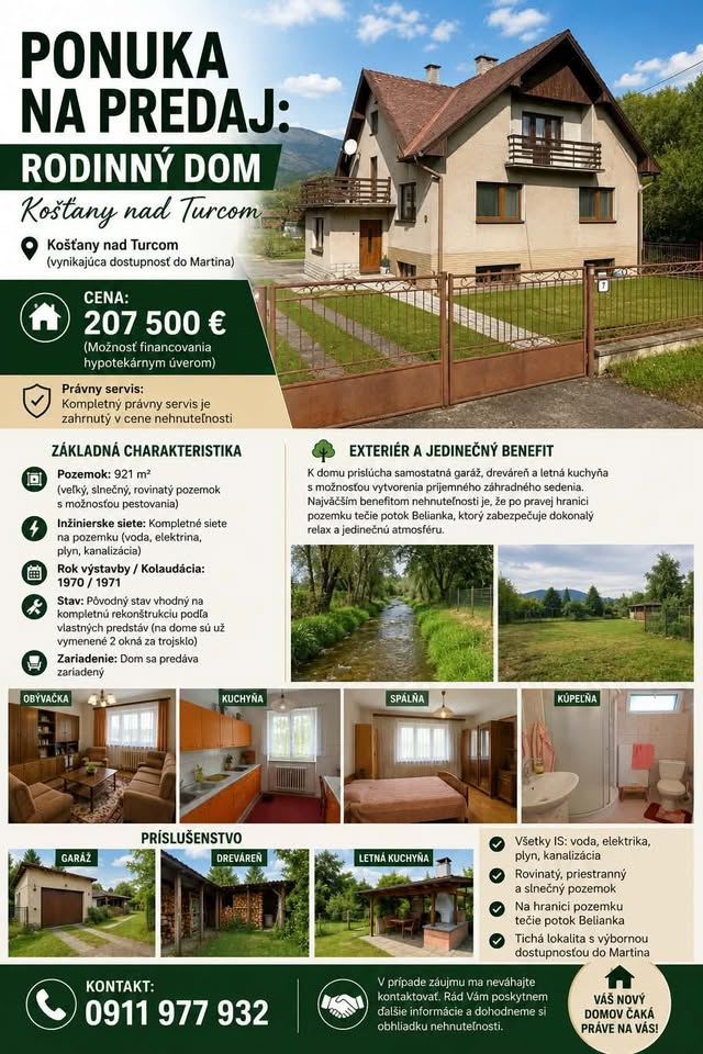739182659_3514019995430917_3474321960024700654_n RD s potokom a veľkým 921m² pozemkom – Košťany nad Turcom