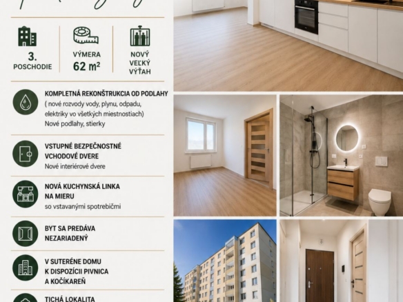 2,5 izbový byt KOMPLETNÁ REKONŠTRUKCIA LM
